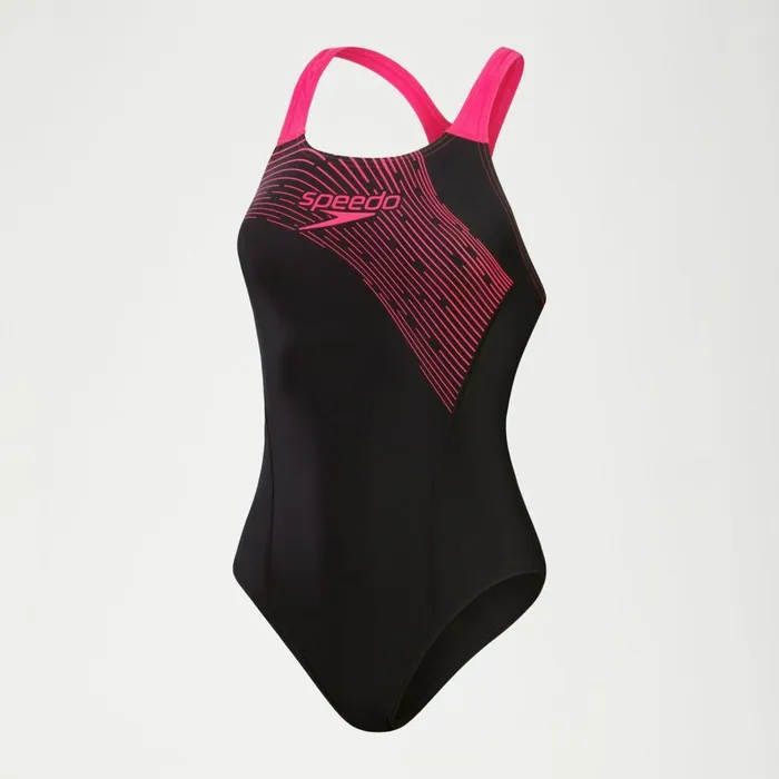 Women Swimming Costumes Speedo Women039s Medley Logo Swimsuit BlackPink