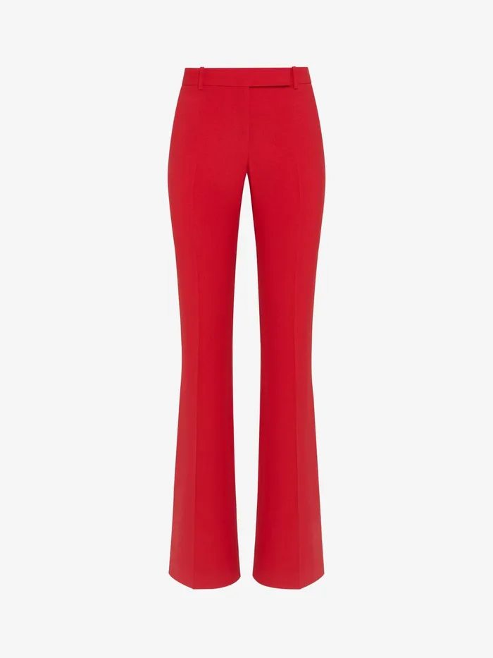 Women Tailoring Alexander McQueen Narrow Bootcut Trousers Lust Red