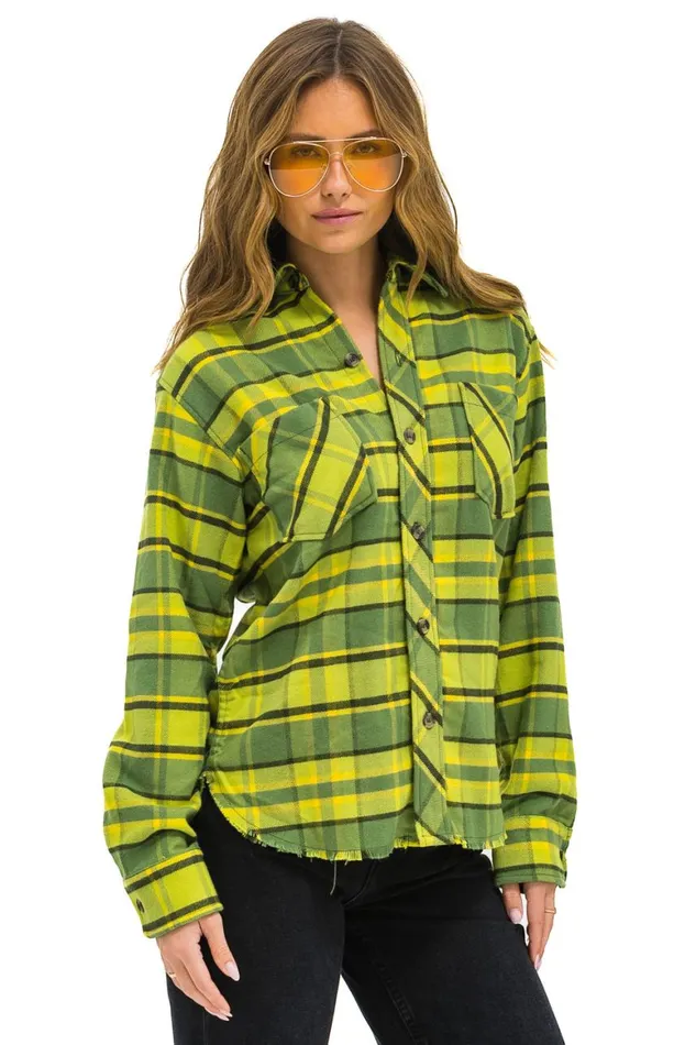 Women Tees Aviator Nation Plaid Flannel Light Weight Unisex Western Shirt 8211 Avocado Plaid Women Tees Aviator Nation Plaid Flannel Light Weight Unisex Western Shirt 8211 Avocado Plaid
