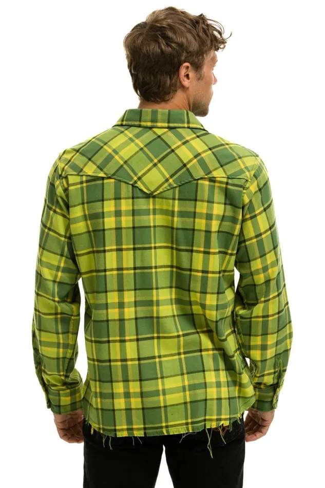 Women Tees Aviator Nation Plaid Flannel Light Weight Unisex Western Shirt 8211 Avocado Plaid