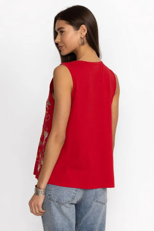Women TEXAS KNIT TANK Racer Red Johnny Was Tops Women TEXAS KNIT TANK Racer Red Johnny Was Tops