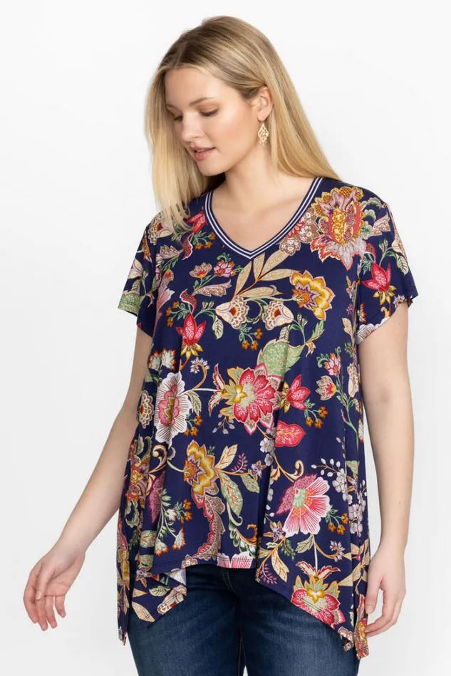 Women THE JANIE FAVORITE DRAPE TUNIC VIVIENNE VO Vivienne Vo Johnny Was Tops