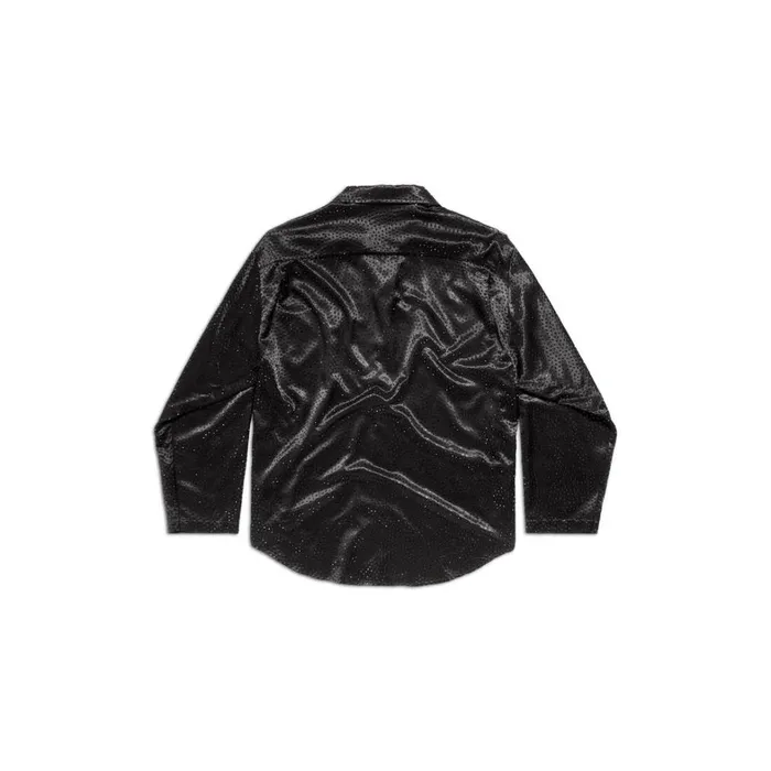 Women Tops and Shirts Balenciaga Rhinestone Minimal Shirt Large Fit In Black