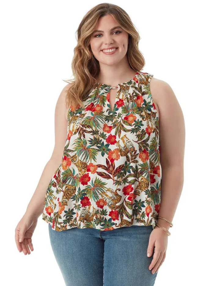 Women Tops and Tees Jessica Simpson Dorris Tank In Jungle Parade