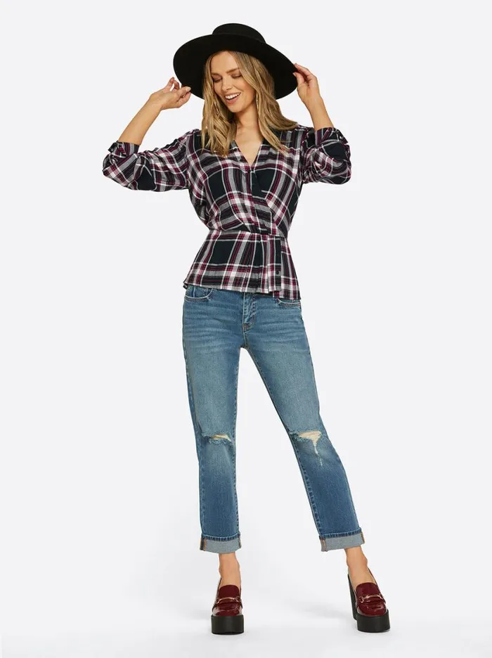 Women Tops and Tees Jessica Simpson Gillian Top In Bakers Plaid