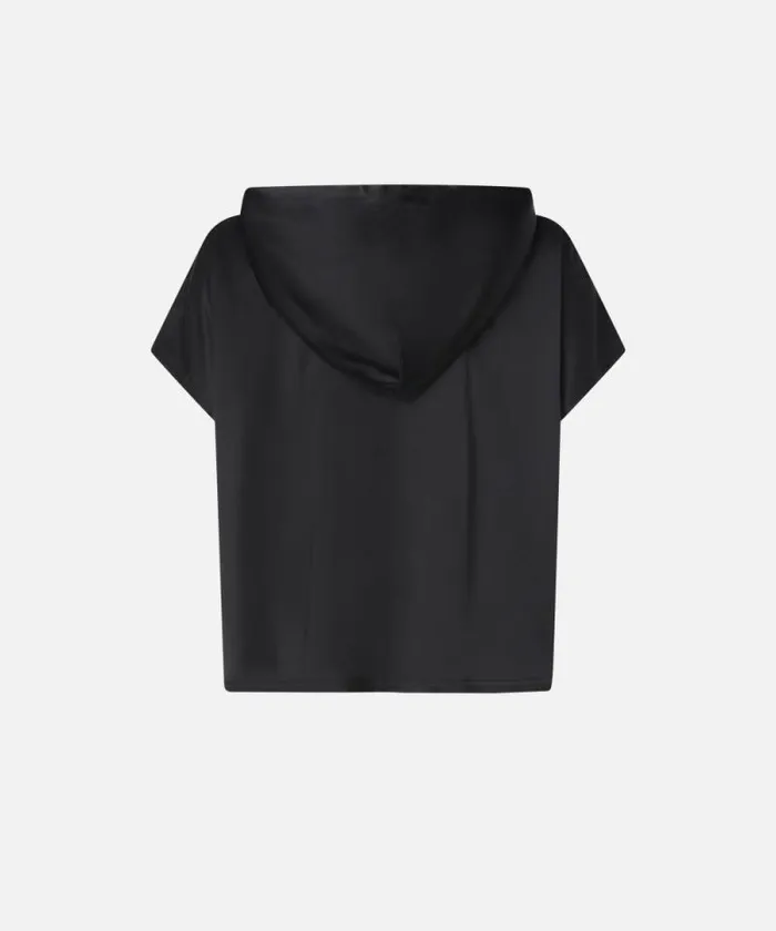 Women Topwear Pinko Hooded Blouse With PINKO League Print Blackwhite Women Topwear Pinko Hooded Blouse With PINKO League Print Blackwhite