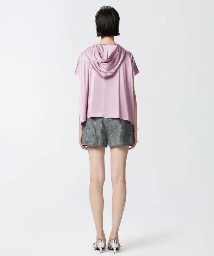 Women Topwear Pinko Hooded Blouse With PINKO League Print Pinkwhite Women Topwear Pinko Hooded Blouse With PINKO League Print Pinkwhite
