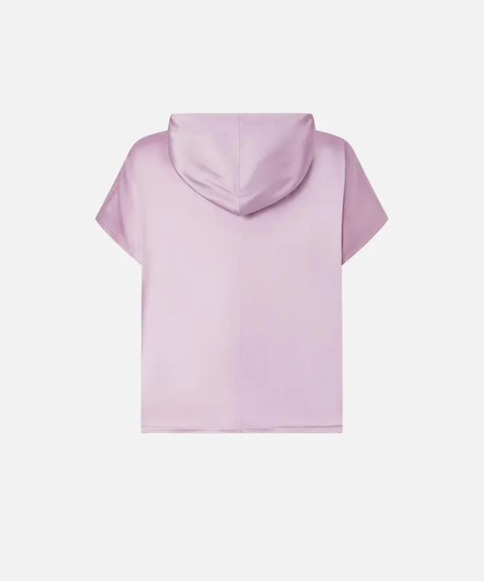 Women Topwear Pinko Hooded Blouse With PINKO League Print Pinkwhite Women Topwear Pinko Hooded Blouse With PINKO League Print Pinkwhite