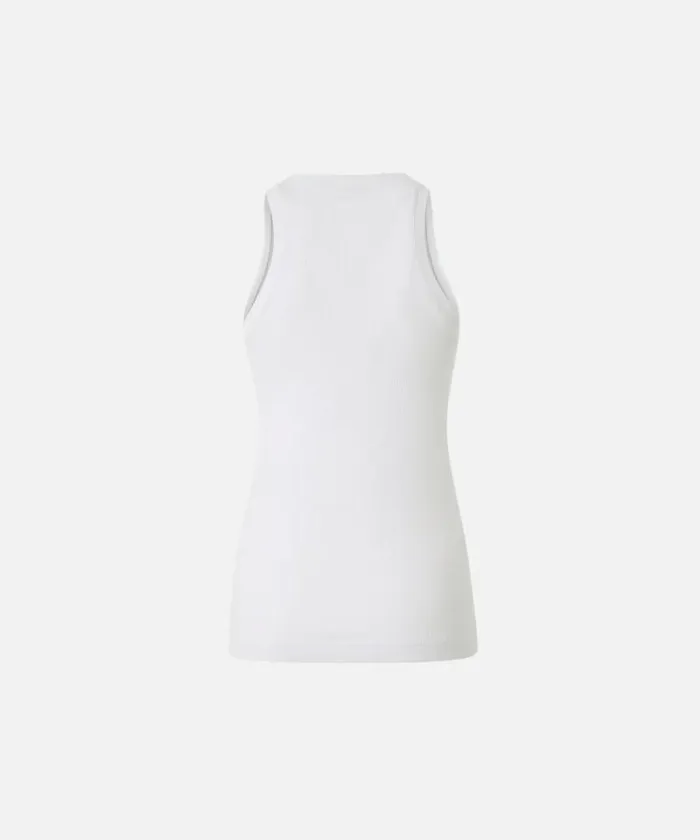 Women Topwear Pinko Ribbed Vest With PINKO Logo Bright White Women Topwear Pinko Ribbed Vest With PINKO Logo Bright White