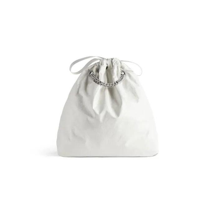 Women Tote Bags Balenciaga Crush Medium Tote Bag In White