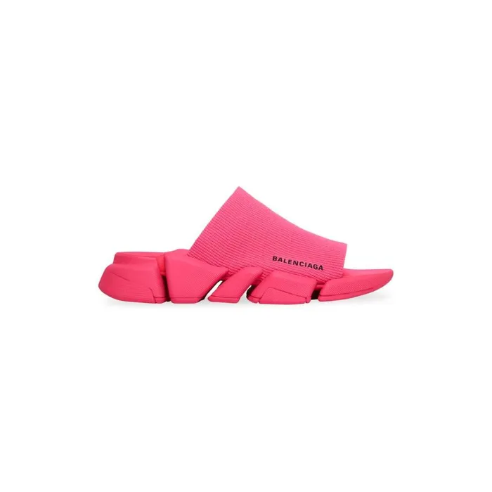Women Trainers Balenciaga Speed 20 Recycled Knit Slide Sandal In Fluo Pink