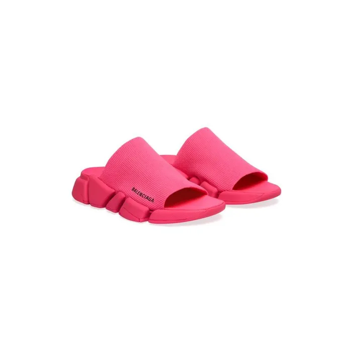 Women Trainers Balenciaga Speed 20 Recycled Knit Slide Sandal In Fluo Pink