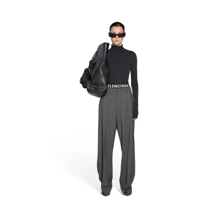 Women Trousers Balenciaga Knife Tailored Pantashoes In Grey