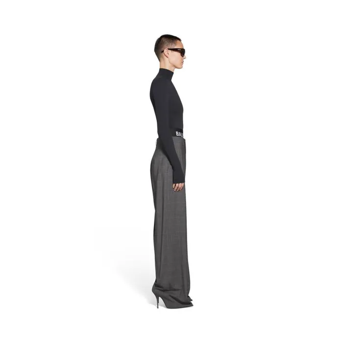 Women Trousers Balenciaga Knife Tailored Pantashoes In Grey
