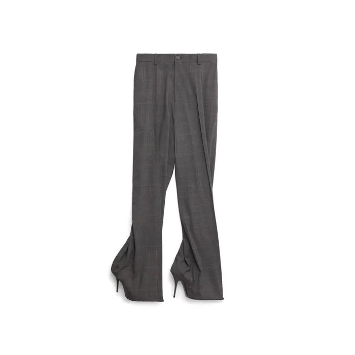 Women Trousers Balenciaga Knife Tailored Pantashoes In Grey