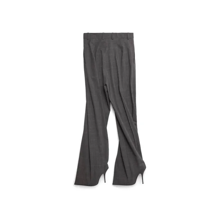 Women Trousers Balenciaga Knife Tailored Pantashoes In Grey