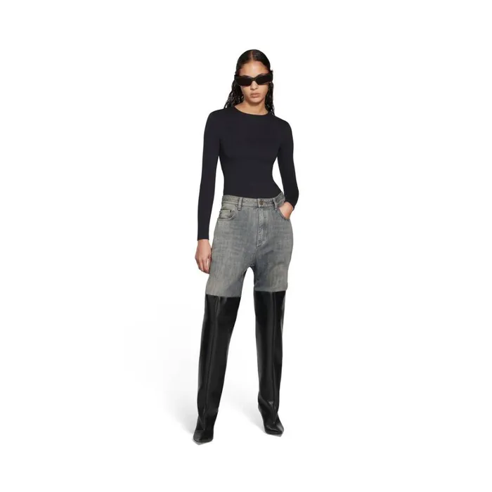 Women Trousers Balenciaga Waders Pantashoes In Blue