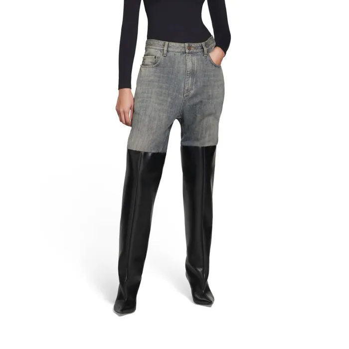 Women Trousers Balenciaga Waders Pantashoes In Blue