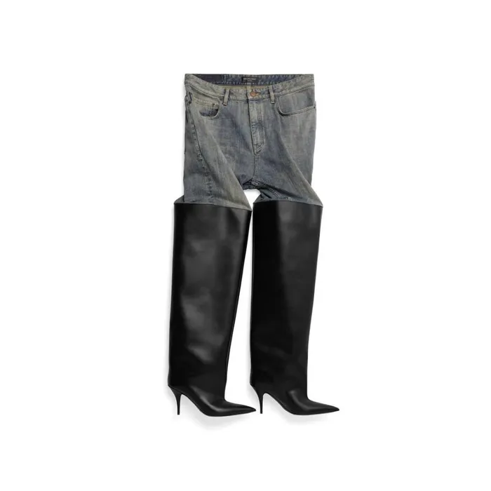 Women Trousers Balenciaga Waders Pantashoes In Blue