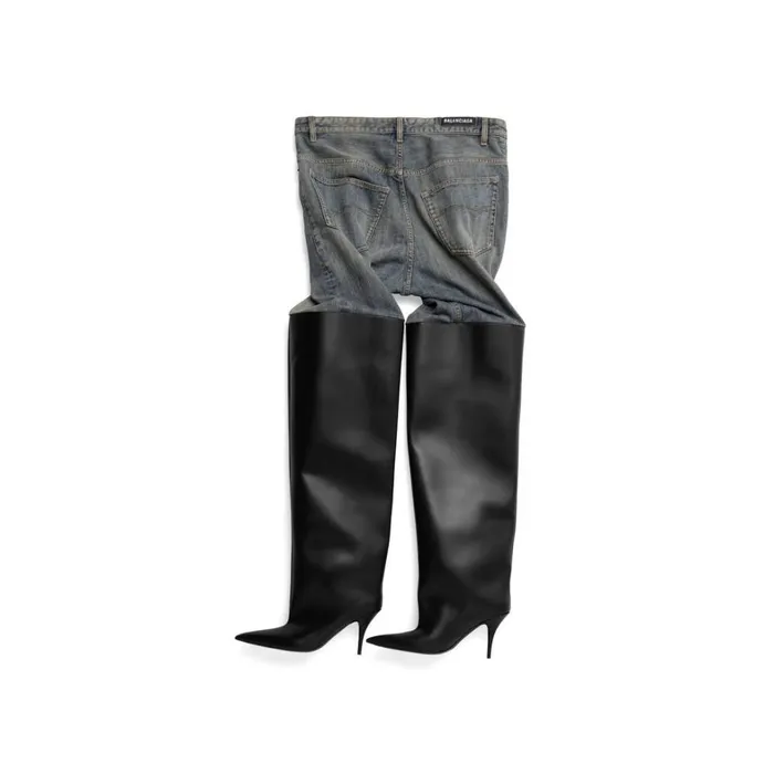 Women Trousers Balenciaga Waders Pantashoes In Blue