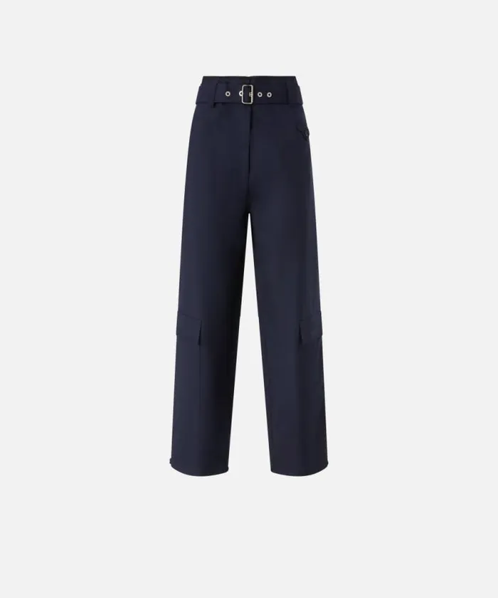 Women Trousers Pinko Cargo Trousers With Matching Belt Gloomy Blue Women Trousers Pinko Cargo Trousers With Matching Belt Gloomy Blue