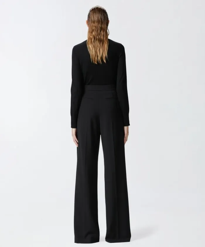 Women Trousers Pinko Elegant Trousers With Shiny Side Band Limo Black Women Trousers Pinko Elegant Trousers With Shiny Side Band Limo Black