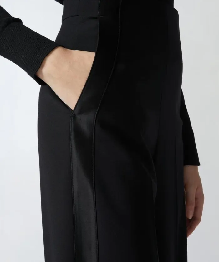 Women Trousers Pinko Elegant Trousers With Shiny Side Band Limo Black Women Trousers Pinko Elegant Trousers With Shiny Side Band Limo Black