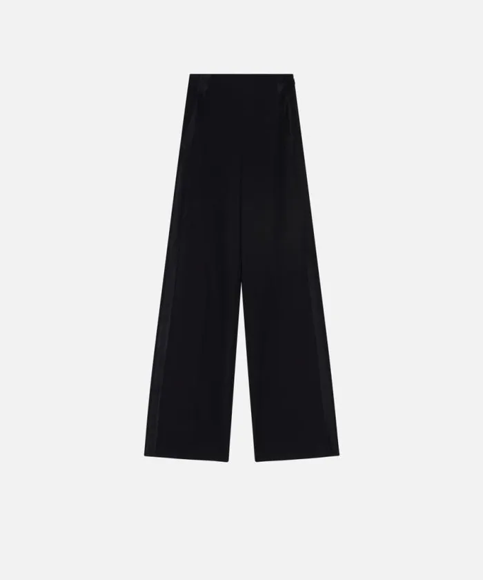 Women Trousers Pinko Elegant Trousers With Shiny Side Band Limo Black Women Trousers Pinko Elegant Trousers With Shiny Side Band Limo Black