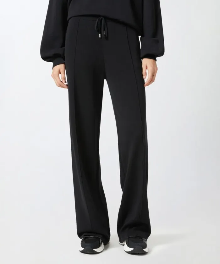Women Trousers Pinko Fleece Joggers With Logo Limo Black Women Trousers Pinko Fleece Joggers With Logo Limo Black