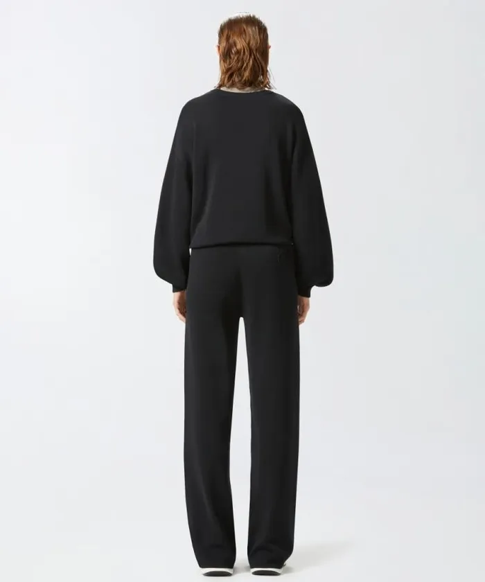 Women Trousers Pinko Fleece Joggers With Logo Limo Black Women Trousers Pinko Fleece Joggers With Logo Limo Black