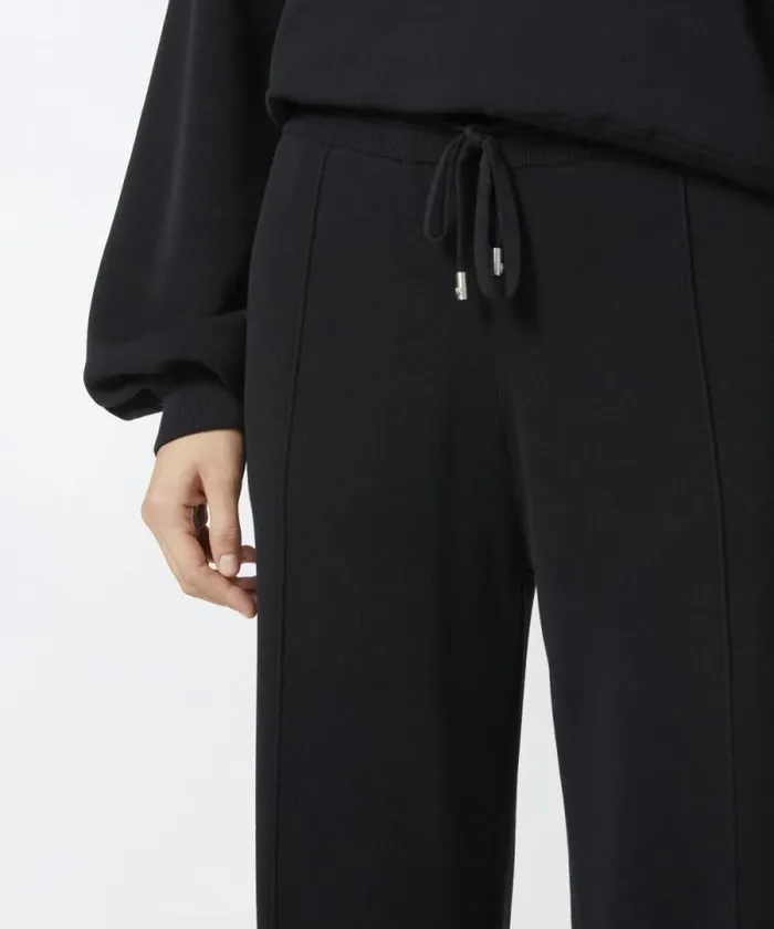 Women Trousers Pinko Fleece Joggers With Logo Limo Black Women Trousers Pinko Fleece Joggers With Logo Limo Black