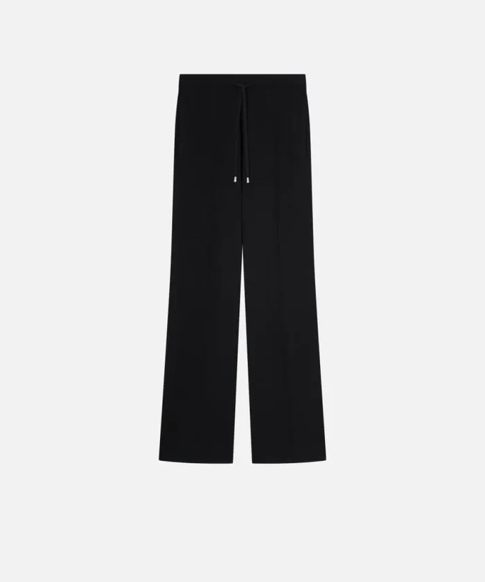 Women Trousers Pinko Fleece Joggers With Logo Limo Black Women Trousers Pinko Fleece Joggers With Logo Limo Black