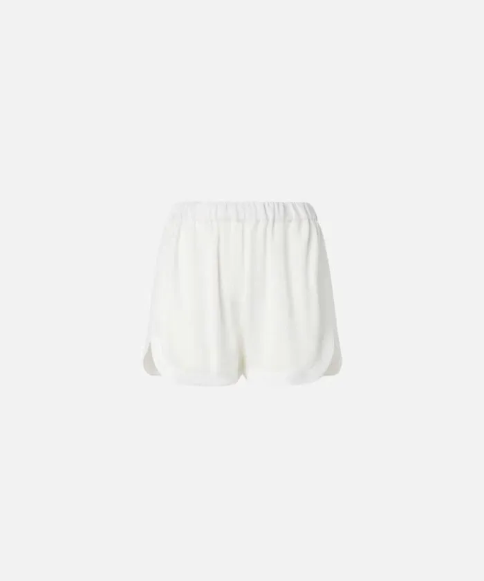 Women Trousers Pinko Lightweight Linen And Viscose Shorts Snow White Women Trousers Pinko Lightweight Linen And Viscose Shorts Snow White