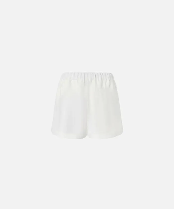 Women Trousers Pinko Lightweight Linen And Viscose Shorts Snow White Women Trousers Pinko Lightweight Linen And Viscose Shorts Snow White