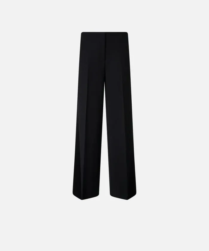 Women Trousers Pinko Palazzo Trousers With Satin Inserts Limo Black Women Trousers Pinko Palazzo Trousers With Satin Inserts Limo Black