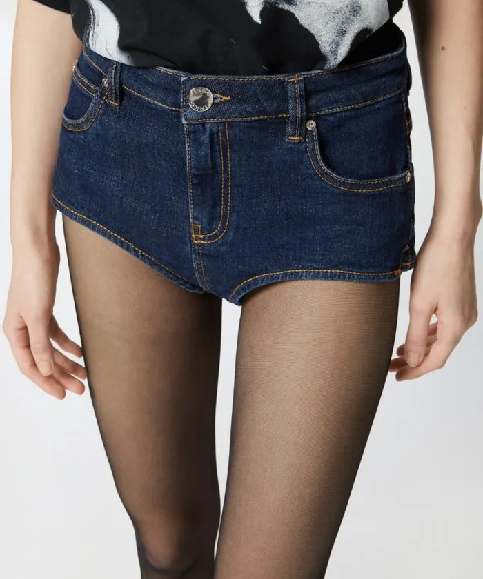 Women Trousers Pinko Slimfit Dark Denim Shorts Rinse Wash Women Trousers Pinko Slimfit Dark Denim Shorts Rinse Wash