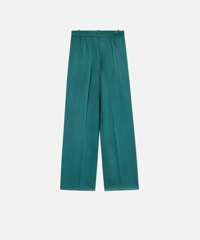Women Trousers Pinko Tailored Satin Trousers Dark Bottle Green Women Trousers Pinko Tailored Satin Trousers Dark Bottle Green