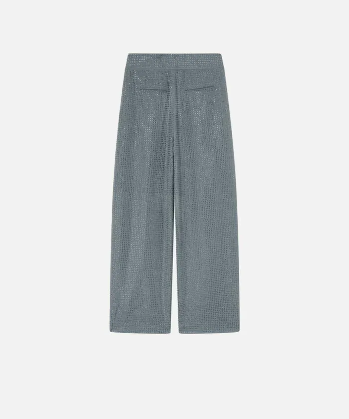 Women Trousers Pinko Wideleg Trousers With Rhinestones Grey 8211 Ebony Women Trousers Pinko Wideleg Trousers With Rhinestones Grey 8211 Ebony