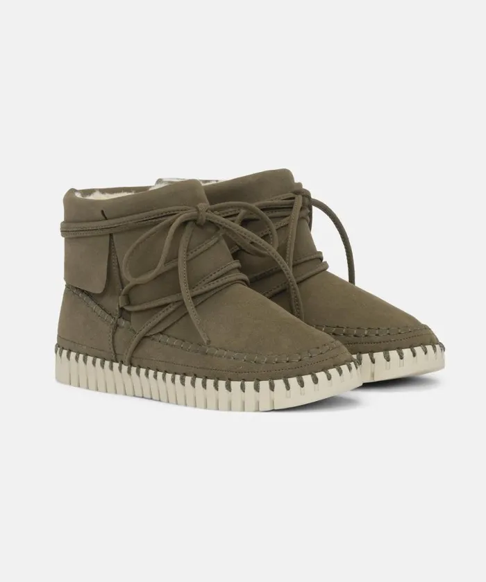 Women Tulip Flats Ilse Jacobsen Ankle Boots 8211 Deep Olive