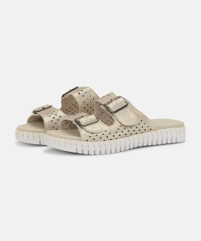 Women Tulip Flats Ilse Jacobsen Sandals 8211 Platin