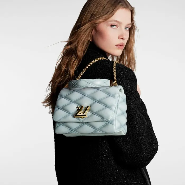 Women Twist Bag Louis Vuitton Louis Vuitton M24186 GO14 MM Ecume Gray 8211 Louis Vuitton Handbag Store