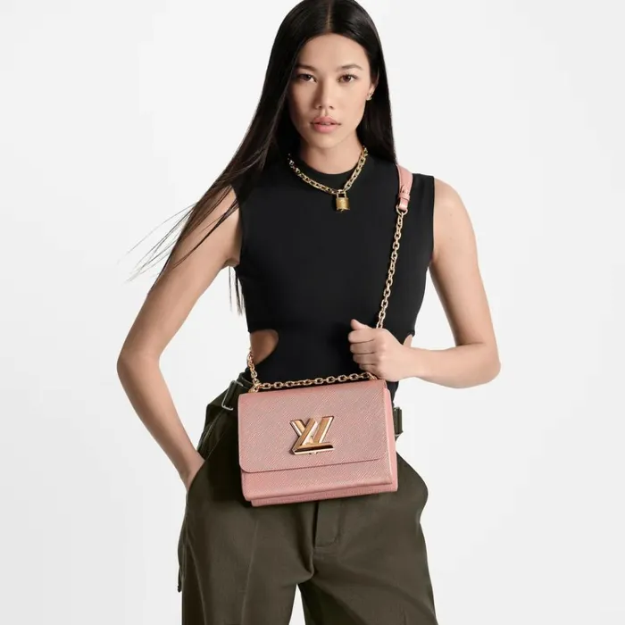Women Twist Bag Louis Vuitton Louis Vuitton Rose Blossom Pink M21313 Twist MM 8211 Louis Vuitton Handbag Store