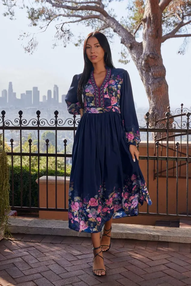 Women VALERIA SILK MAXI DRESS Valeria Johnny Was Dresses Women VALERIA SILK MAXI DRESS Valeria Johnny Was Dresses