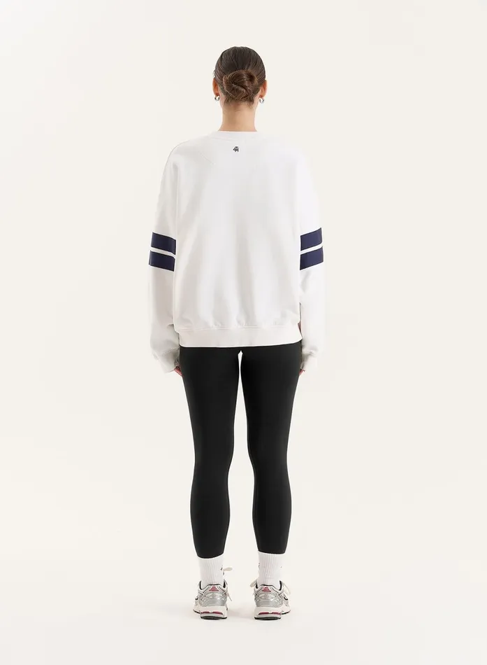 Women White Sports Club Slogan Oversized Sweatshirt Stella 4th and Reckless Hoodies and Sweatshirts