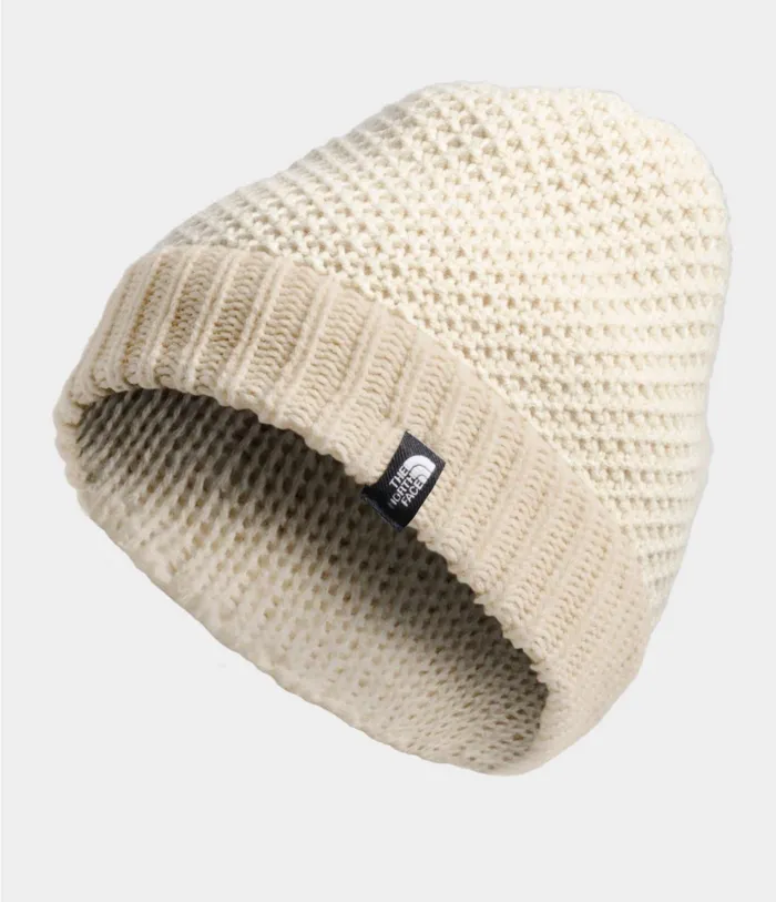 Womens Purrl Stitch Beanie Bleached Sandvintage White The North Face Beanies and Scarves