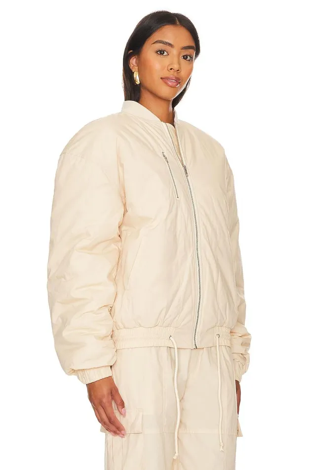 X Lindsi Lane Wren Bomber Jacket Macadamia Neutral Women Lovers and Friends Jackets and Coats
