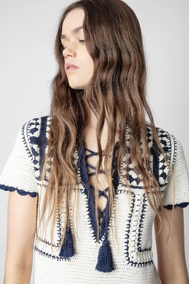 Zadig and Voltaire Dresses IMANY CROCHET ECRU 8211 Women Zadig and Voltaire Dresses IMANY CROCHET ECRU 8211 Women