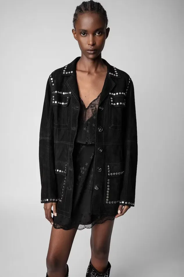 Zadig and Voltaire Jackets LALA STUDS BLACK 8211 Women Zadig and Voltaire Jackets LALA STUDS BLACK 8211 Women