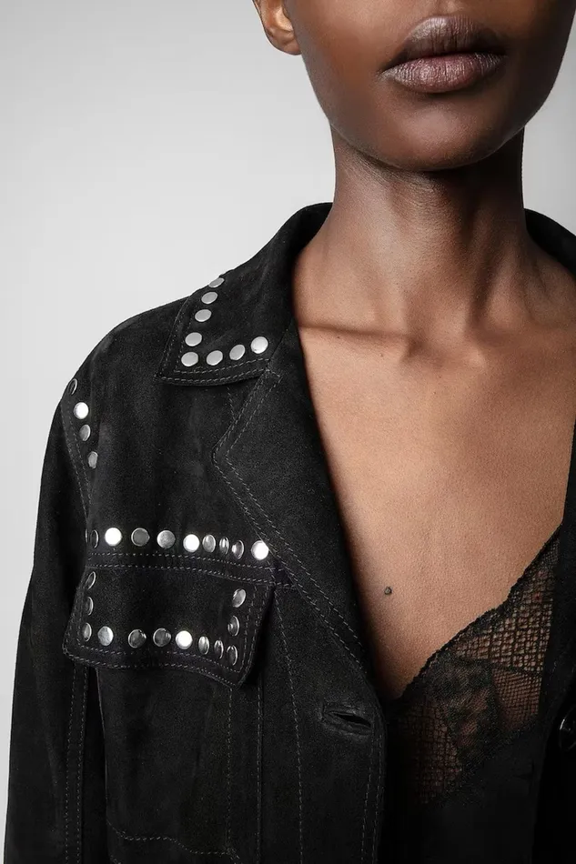 Zadig and Voltaire Jackets LALA STUDS BLACK 8211 Women Zadig and Voltaire Jackets LALA STUDS BLACK 8211 Women