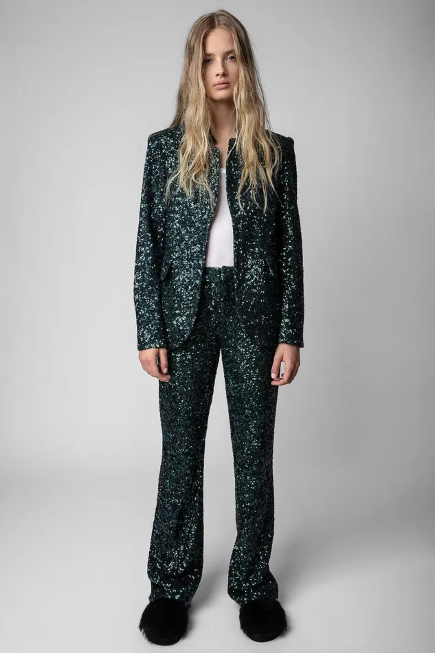 Zadig and Voltaire Jackets VERY SEQUINS JKT PEACOCK 8211 Women